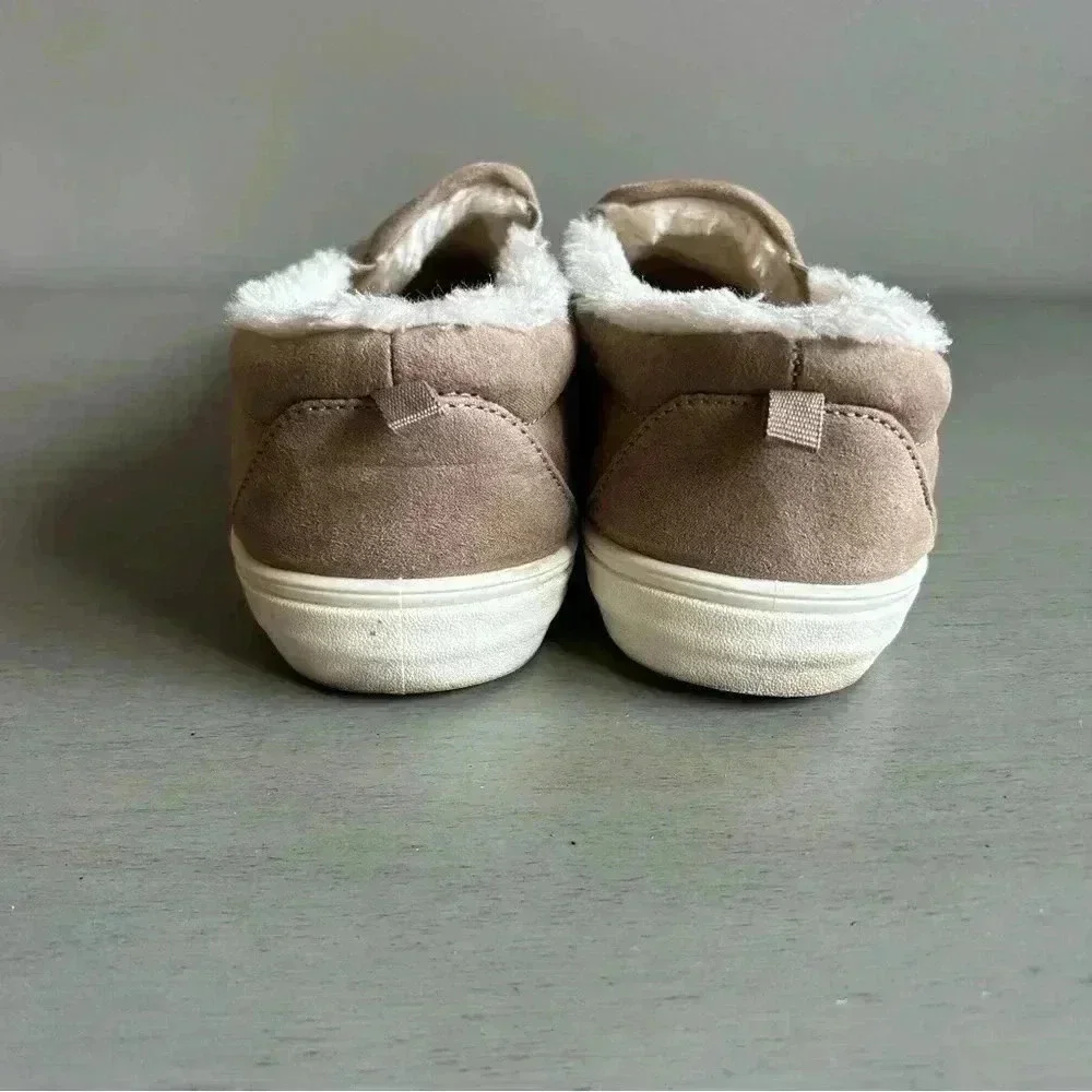 ESPRIT Slip On Sneaker Women 7.5 Paramount Neutral Tan Faux Fur Round Toe Shoe